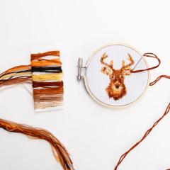 Mini kit goblen - Mini Cross Stitch Embroidery Kit - Deer