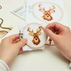 Mini kit goblen - Mini Cross Stitch Embroidery Kit - Deer