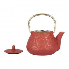 Ceainic fonta - Lotus - Red Golden Handle