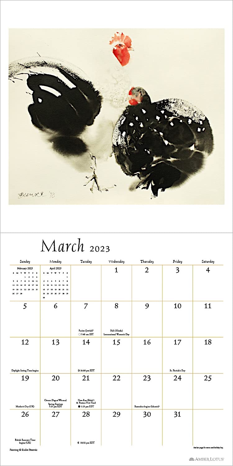 Calendar 2023 The Artful Chicken Amber Lotus Publishing