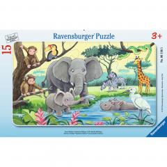 Puzzle 15 piese - Animale din Africa