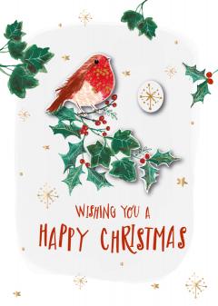 Felicitare - Fun Tidings - Christmas - Robin and Holly