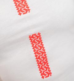 Tricou alb - Broderie rosu neon - Marimea XS - Model 1