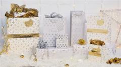 Hartie de impachetat - Golden Snowfall, 50x70 cm