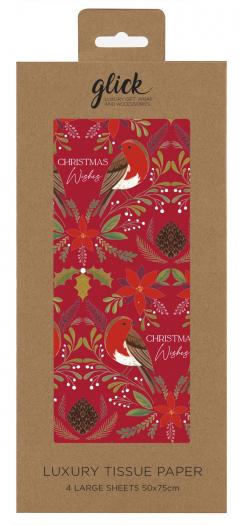Hartie de impachetat - Luxury Tissue Paper - Christmas Wishes, 4 bucati 50x75cm