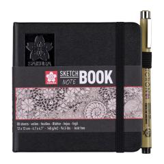 Caiet de schite - Sakura - Square, 80 Sheets - Creme White Paper