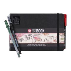 Caiet de schite A5 - Sakura - Horizontal, 80 Sheets - Creme White Paper