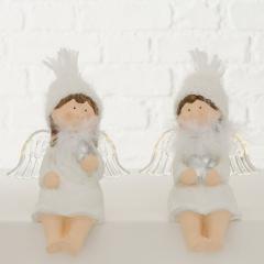 Figurina decorativa - Shelf Sitter Lavandy - Angel - Terracotta - White, doua modele