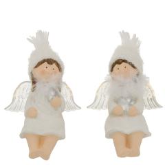 Figurina decorativa - Shelf Sitter Lavandy - Angel - Terracotta - White, doua modele