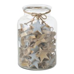 Ornament brad - Pendant Kayleen - Star - Shiny Grey