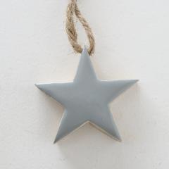 Ornament brad - Pendant Kayleen - Star - Shiny Grey