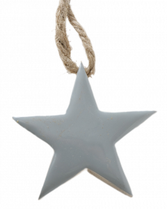 Ornament brad - Pendant Kayleen - Star - Shiny Grey