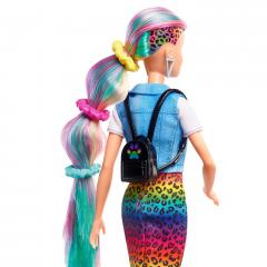 Papusa - Barbie - Leopard Rainbow Hair Colour-Changing