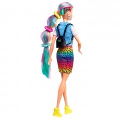 Papusa - Barbie - Leopard Rainbow Hair Colour-Changing
