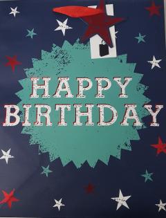 Punga mare pentru cadou - Star Happy Birthday Wrap & Roll
