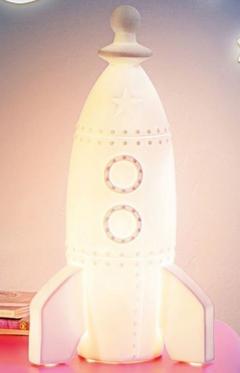 Veioza din portelan in forma de racheta