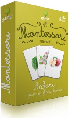 Carti de joc Montessori - Arbori: frunze, flori, fructe