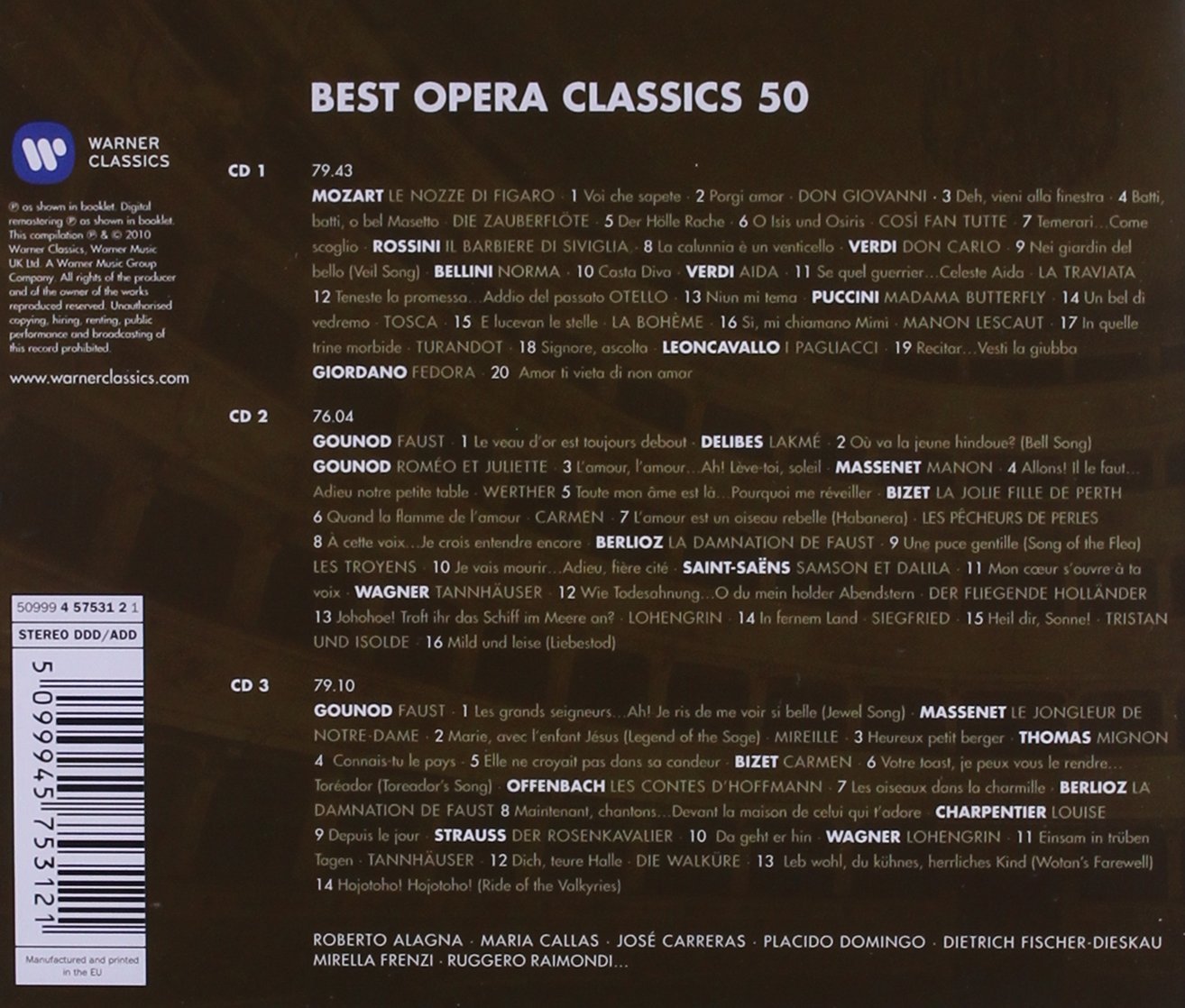 50 Best Opera - Box set - Various Artists