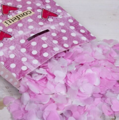 Confetti - Curly Girl paper Wedding confetti Biodegrade Pink White heart