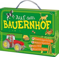 Kinderkoffer - Auf dem Bauernhof: Bauernhofgeschichten - Malbuch Bauernhof - Memo-Spiel - Bauernhof-Poster