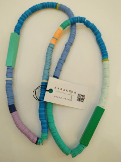 Colier - Margele Heichi si lemn pictat