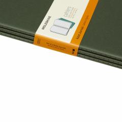 Set 3 jurnale - Moleskine Ruled Cahier, Myrtle Green, Extra Large Moleskine