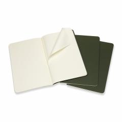 Set 3 jurnale - Moleskine Plain Cahier, Myrtle Green, Large