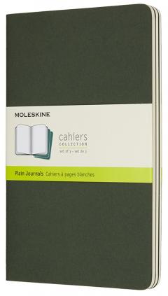Set 3 caiete - Moleskine Cahier - Large, Plain - Myrtle Green