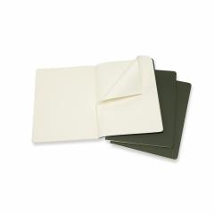Set 3 caiete - Moleskine Cahier - Extra Large, Plain - Myrtle Green