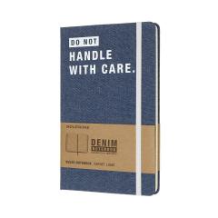Jurnal Moleskine - Denim Limited Collection, Do Not Handle With Care, Ruled, Largea