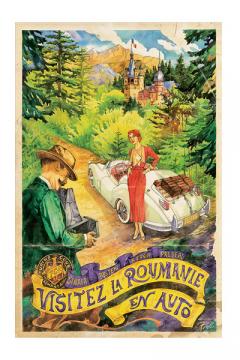 Poster inramat - Visitez la Roumanie en auto Atelier Trebo