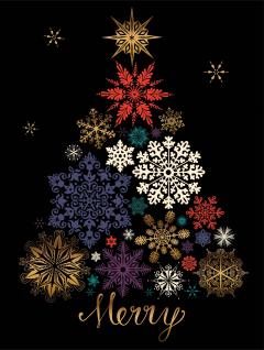 Felicitare - Festive Snow Tree Large Embellished Holiday Notecard