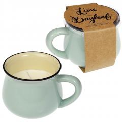 Lumanare cu aroma de lime si frunza de menta in cana ceramica Rex London
