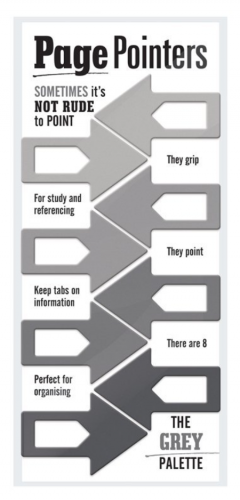 Set 8 semne de carte - Page Pointers - Grey