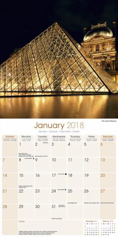 Calendar de perete 2018 - 16 luni - Paris