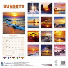 Calendar de perete 2018 - 16 luni - Sunsets