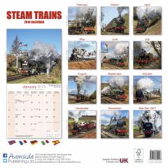 Calendar de perete 2018 - 16 luni - Steam Trains
