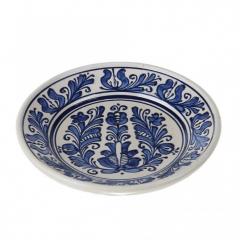 Farfurie traditionala ceramica albastra de corund 19 cm