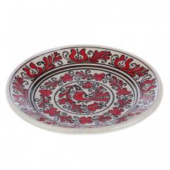 Farfurie traditionala ceramica rosie de corund 24 cm model 2