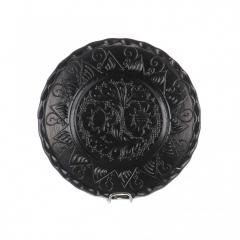 Farfurie traditionala ceramica neagra de corund 16 cm