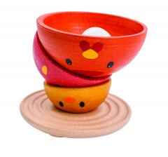 Jucarie -  Cuib cu puisori, gaini si cocosi