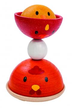 Jucarie -  Cuib cu puisori, gaini si cocosi