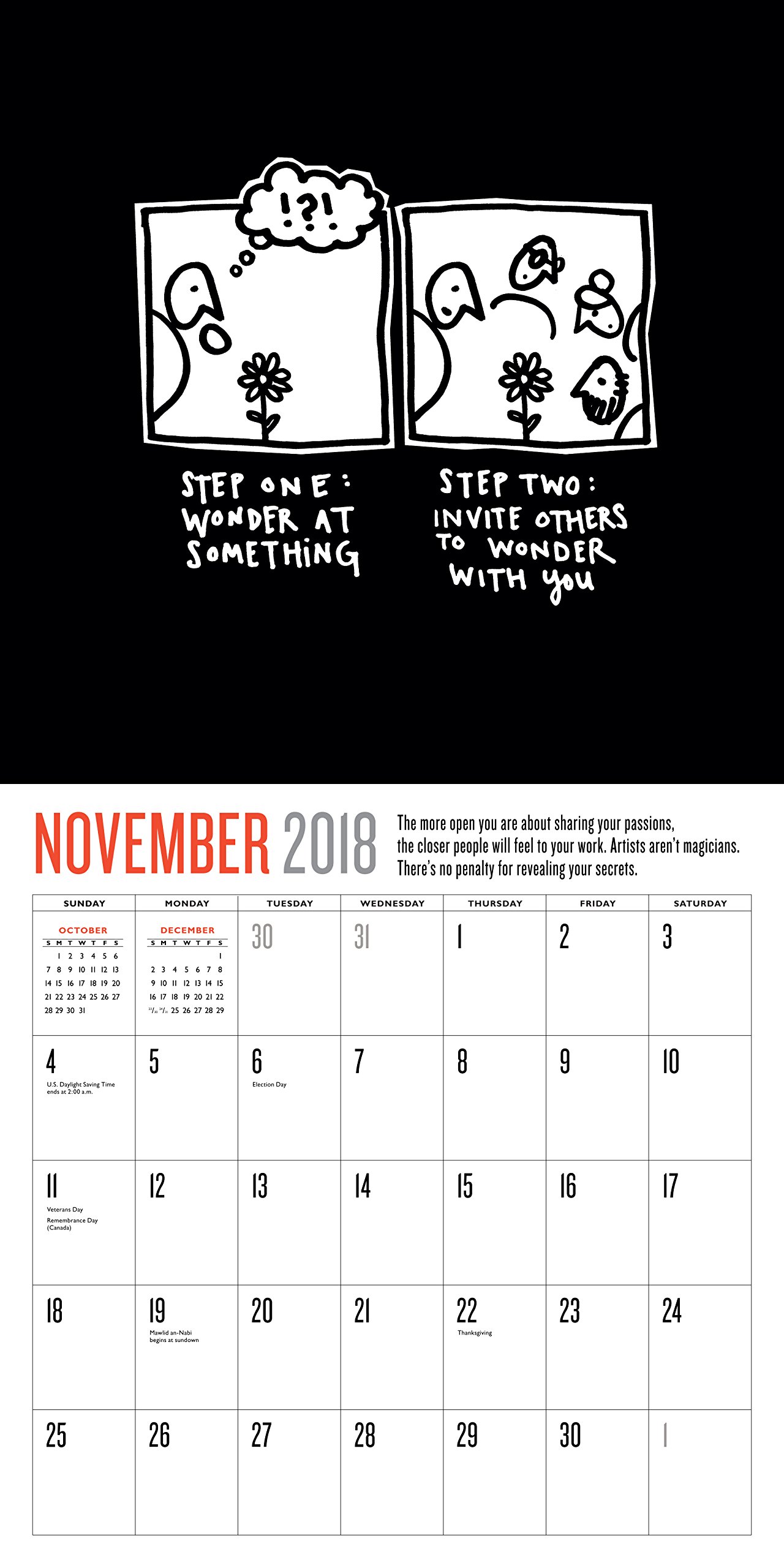 Calendar de perete 2018 Steal Like An Artist Workman Publishing