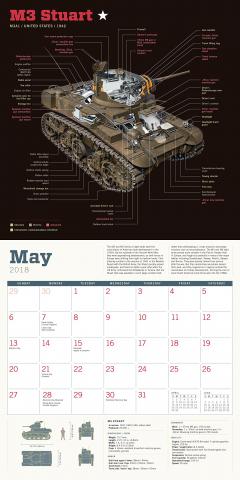 Calendar de perete 2018 - Historic Tanks Workman Publishing