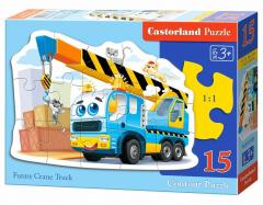 Puzzle 15 piese - Funny Crane Truck Castorland