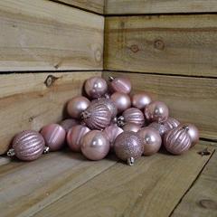 Set 30 de globulete de Craciun - Blush Pink