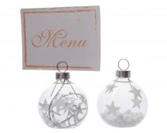 Set 6 suporturi mini din sticla pentru masa de Craciun | Kaemingk