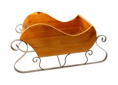 Decoratiune Craciun - Firwood Sleigh with Metal Gliders