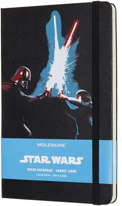 Carnet - Moleskine Limited Edition - Star Wars - Hard Cover, Large, Ruled - Laser Swords - Black