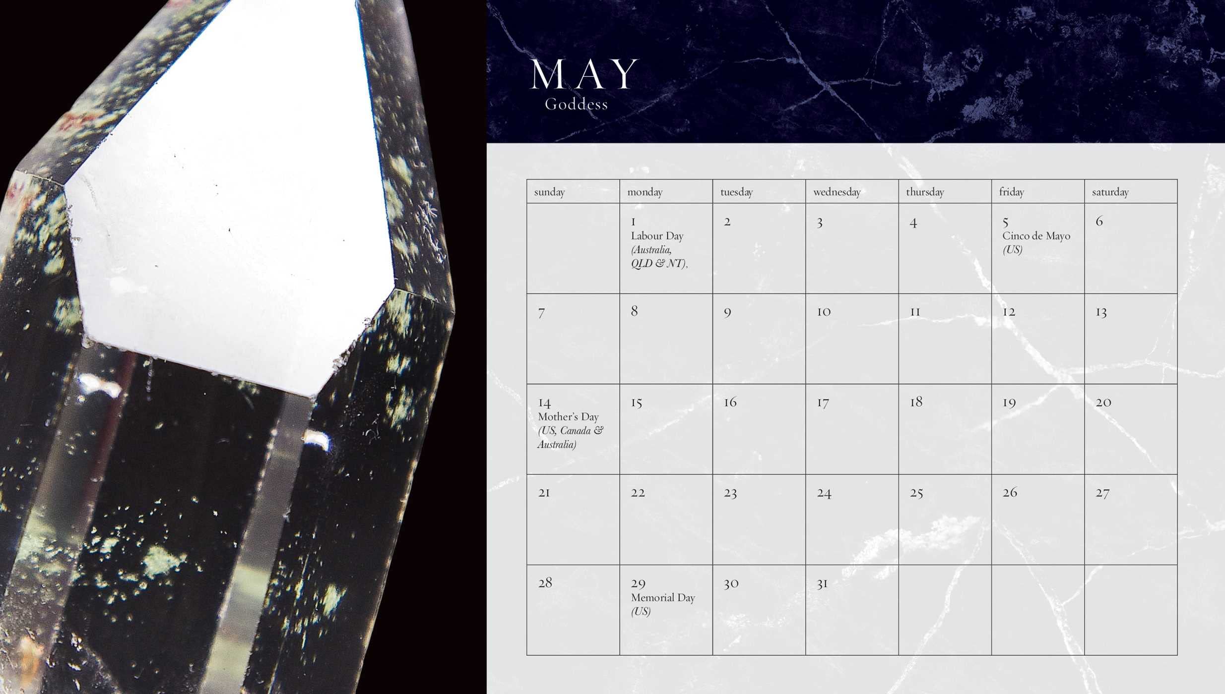 2023 Crystal Calendar Rockpool Publishing